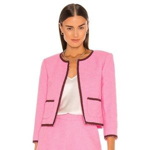 L'AGENCE Alexandria Cropped Jacket in Rose Bloom in Size 2
